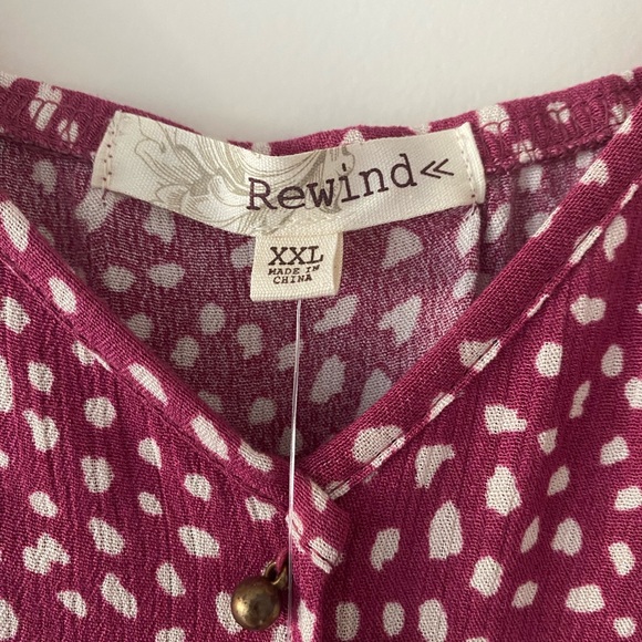 🆕 Rewind Kohls Pink Cheetah Polka Dot High Low Button Maxi Ruffle Dress - Picture 3 of 7